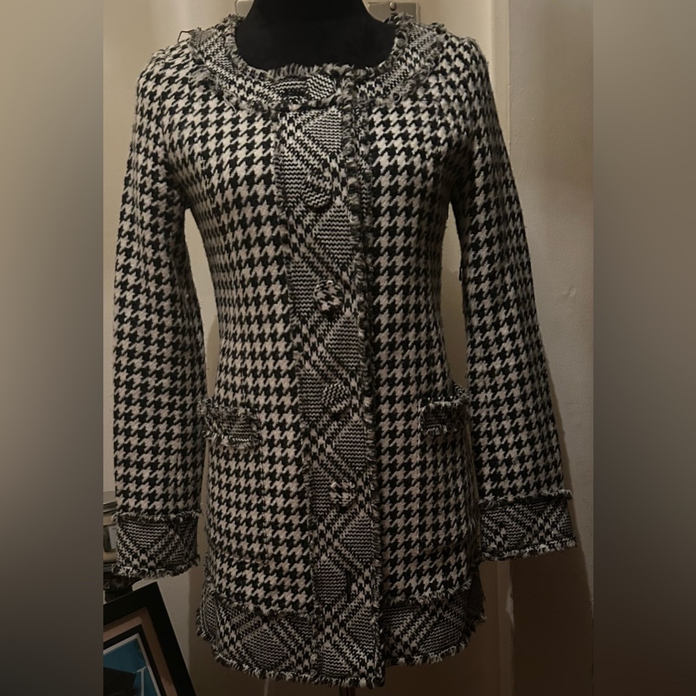 InterPlanet Long Lined Houndstooth Women's Blazer… - image 1